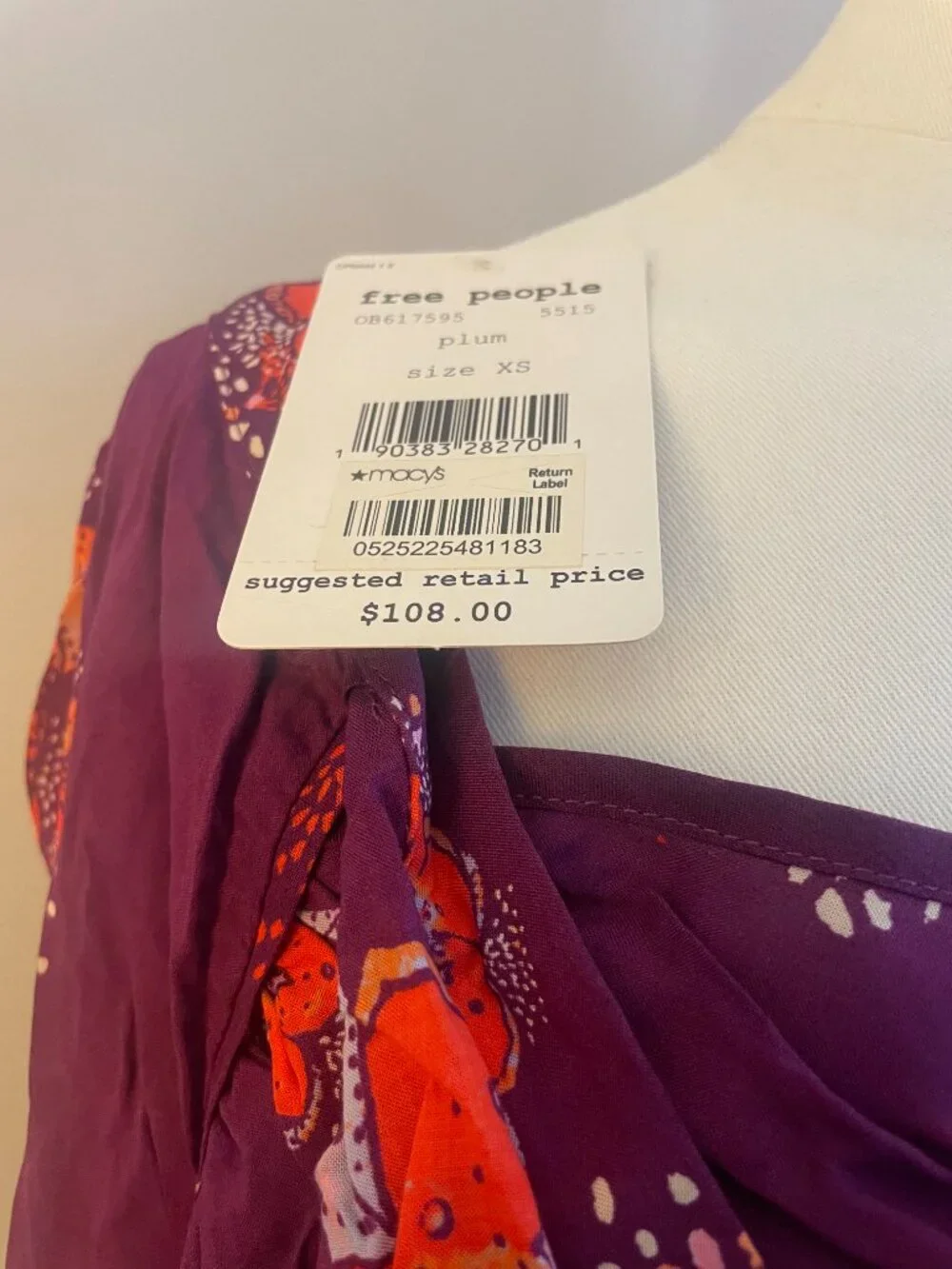Free People Printed Peplum Blouse NWT Size XS | MSRP $108